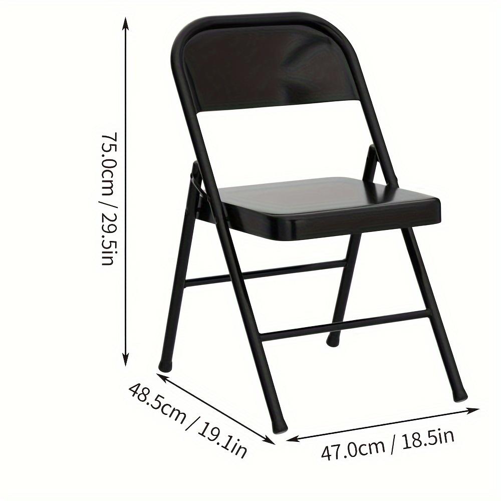 4pcs All-steel Metal Backrest Folding Chairs Portable Home Living Room Dormitory Office Fold Chairs Macaron-color Outdoor Chairs
