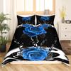 Blue Rose Digital Printed Duvet Set Three-Piece Valentine'S Day Gift Suitable For Bedroom Decoration Bedding