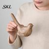 Unique Retro Bird Home Accessories Resin Ornaments, Wood Color Figurine, Handmade Carved Country Living Ornaments Decorative Statue for Farmhouse