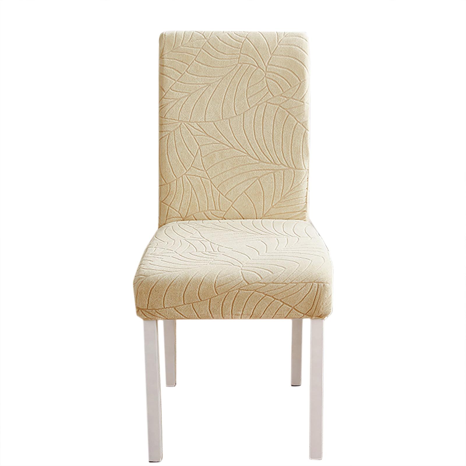 

4pcs Household Chair Covers Slipcover Waterproof High Elastic Leaves Jacquard Chair Protectors For Dining Room beigeuniversal#0