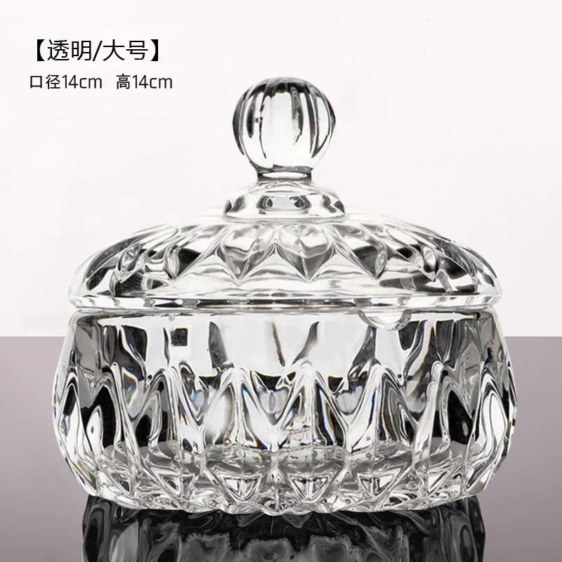 Creative European Style Crystal Glass Candy Jar Household Transparent Sugar Jar Snack Storage Bottels with Lid Storage Jar