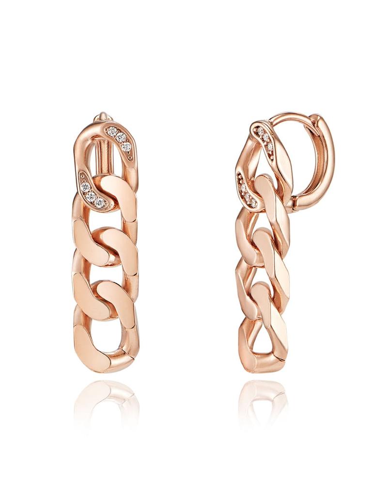 14K Chain One-Touch Earrings (Gold Pin) ELGPEE425