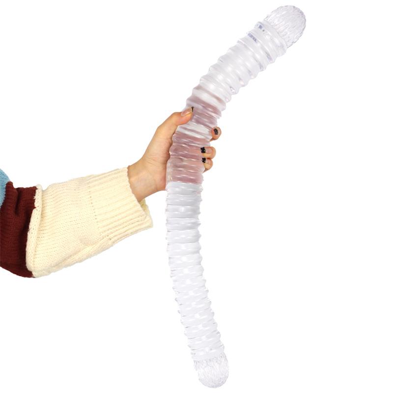 56cm Extra-long Double-headed Threaded Dildo Oversized Thick Anal Whip Sex Adult Products