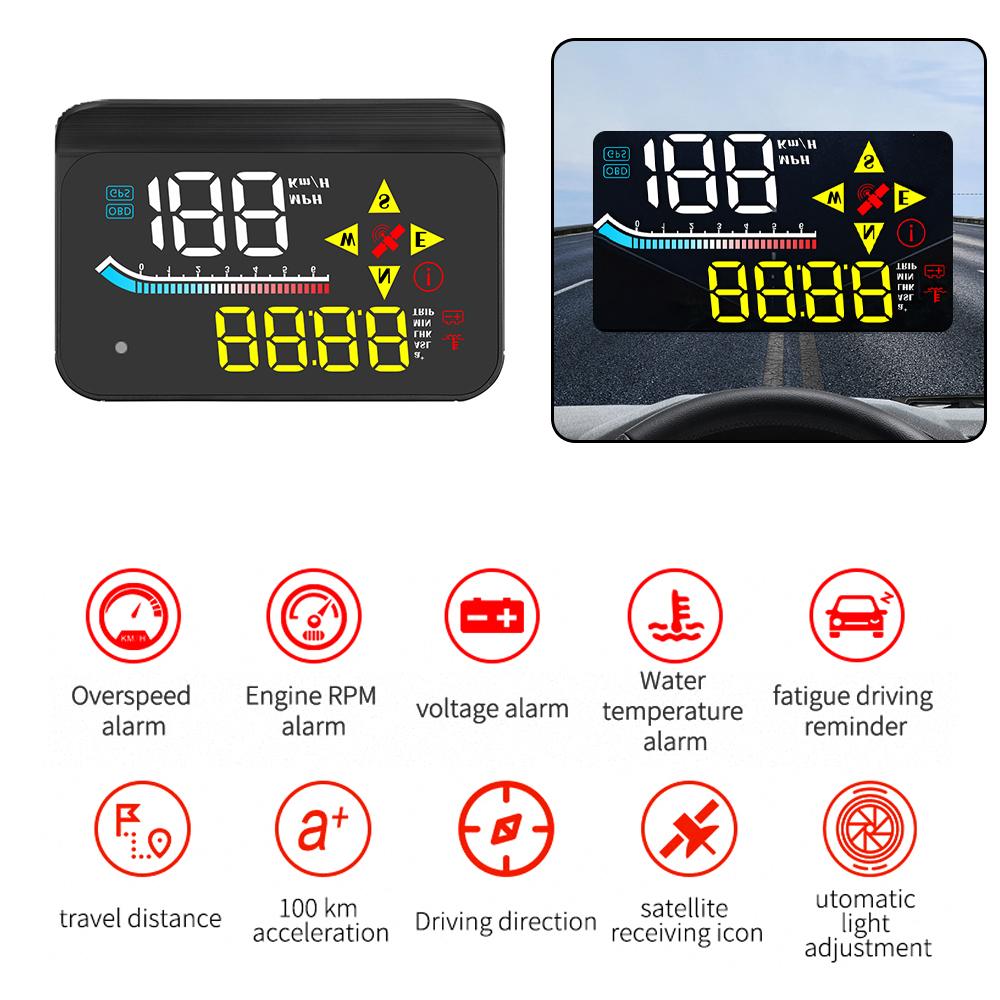 Digital Windshield Projector M17 OBD GPS Head Up Display for All Cars Car HUD Speedometer Auto Electronics Accessories