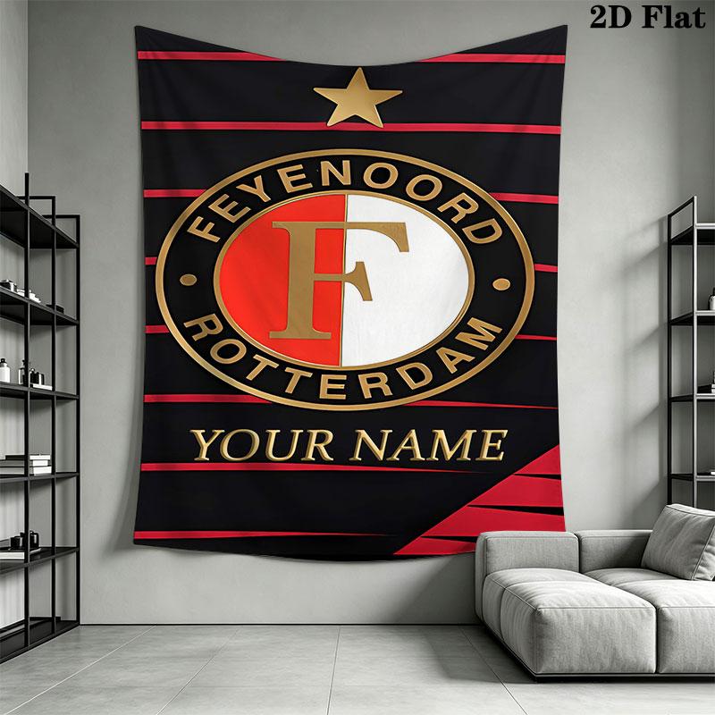 Custom Feyenoord Wall Hanging Printed Fabric Blanket Decorative Tapestries for Bedroom Living Room Home Decor