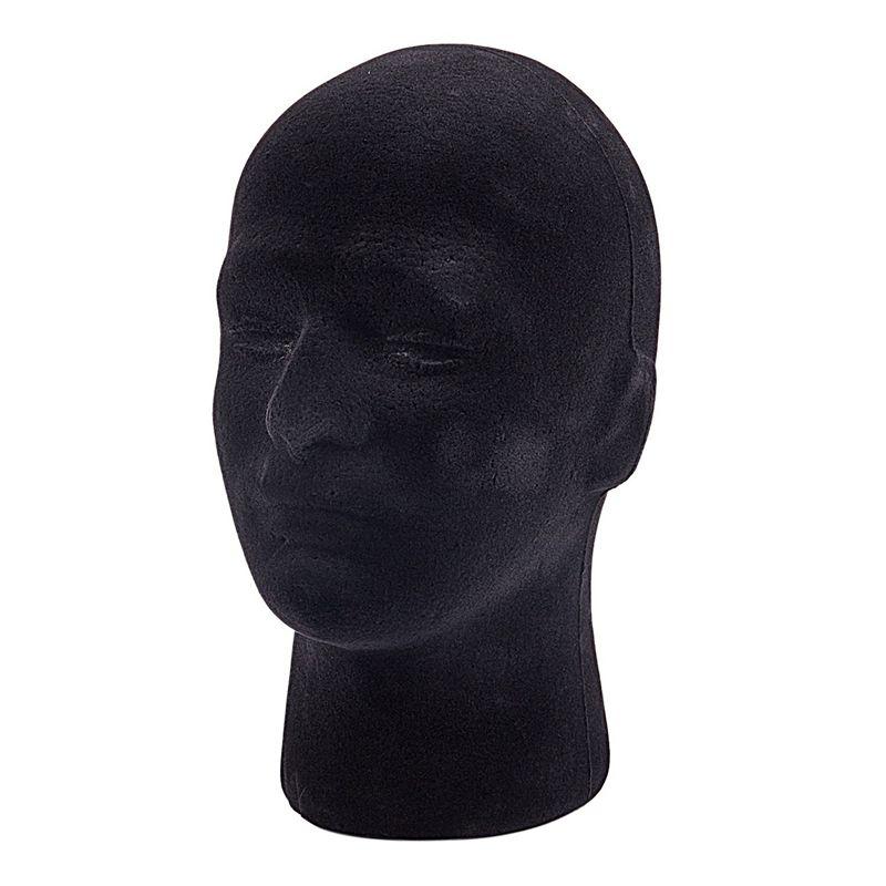 Easy Use 6X Male Styrofoam Foam Mannequin Manikin Head Model Wigs Glasses Cap Display Stand Black