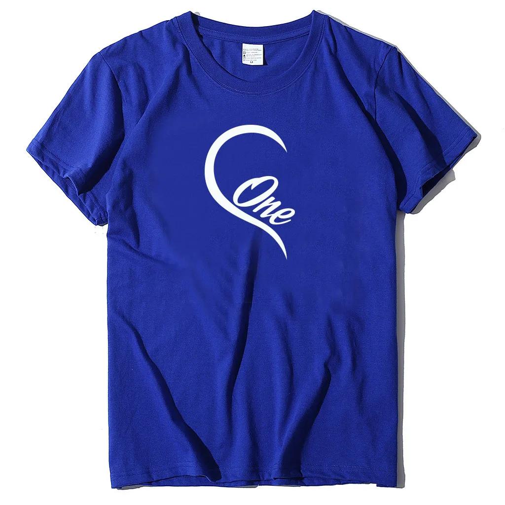 Splicing One Love Heart Print Couple T Shirt Short Sleeve O Neck Loose King Queen Tshirt Lovers Tee Shirt Tops Women Clothes