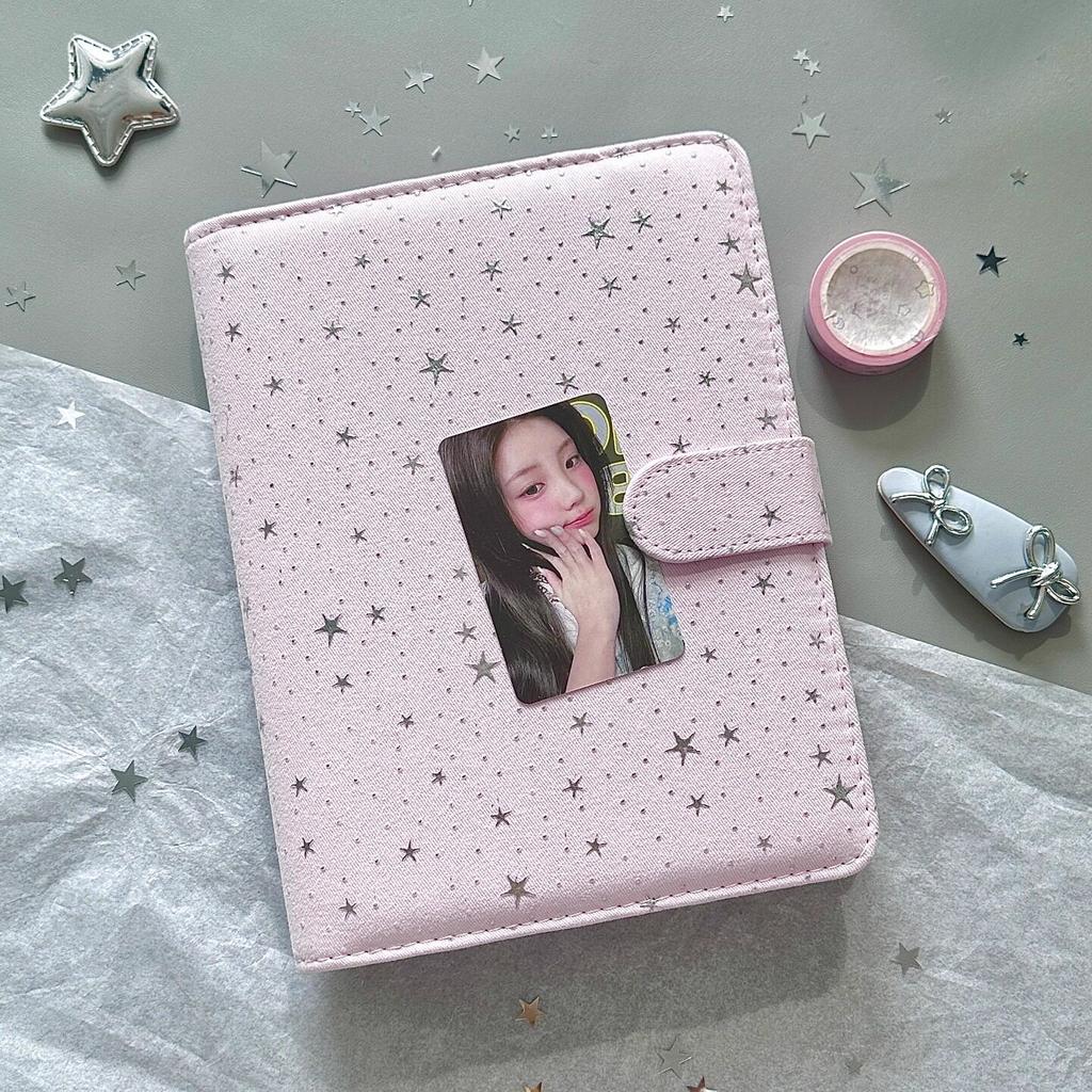 Album Photo K-Pop à 4 Poches Beige à Pois Reliure pour Cartes pour Cartes de Collection Ins & Photos Polaroid Livre de Stockage Mémoire