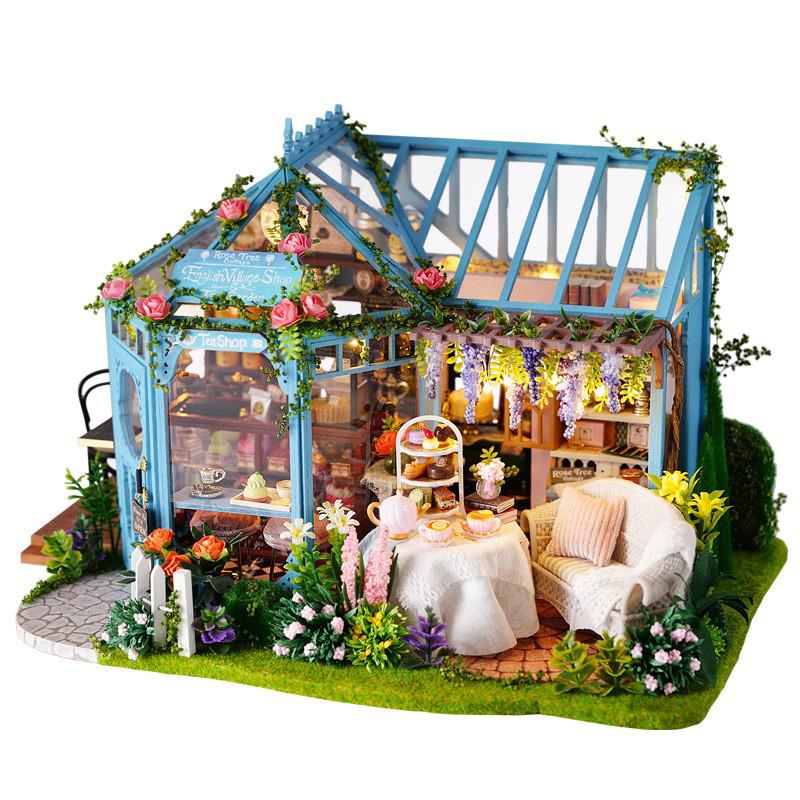 

Handmade Villa Model DIY Kit - Creative Toy & Gift for Girlfriend s Birthday Rose Courtyard + Glue + Movement (Russian Version)