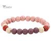 Minimalist Stackable Beaded Jewelry Obsidian Stone Bracelet for Men Women, Colorful Rock Beads Handmade Elastic Stretch Bracelet, Aromatherapy