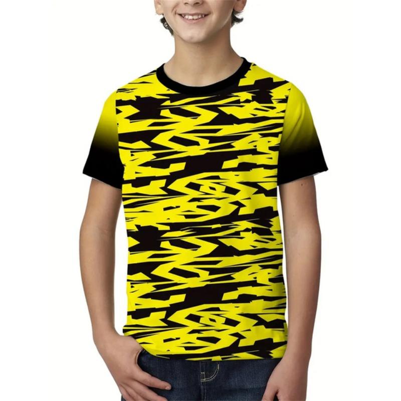 Flame Fashion T Shirt For Boys Top Tee Flame Kids Boys Clothes 3d Print Tee Shirt Short Sleeve Children's Clothing
