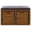 Banc - vidaXL - 71 x 40 x 42 cm - Jacinthe d'eau - Cuir artificiel - Marron et noir