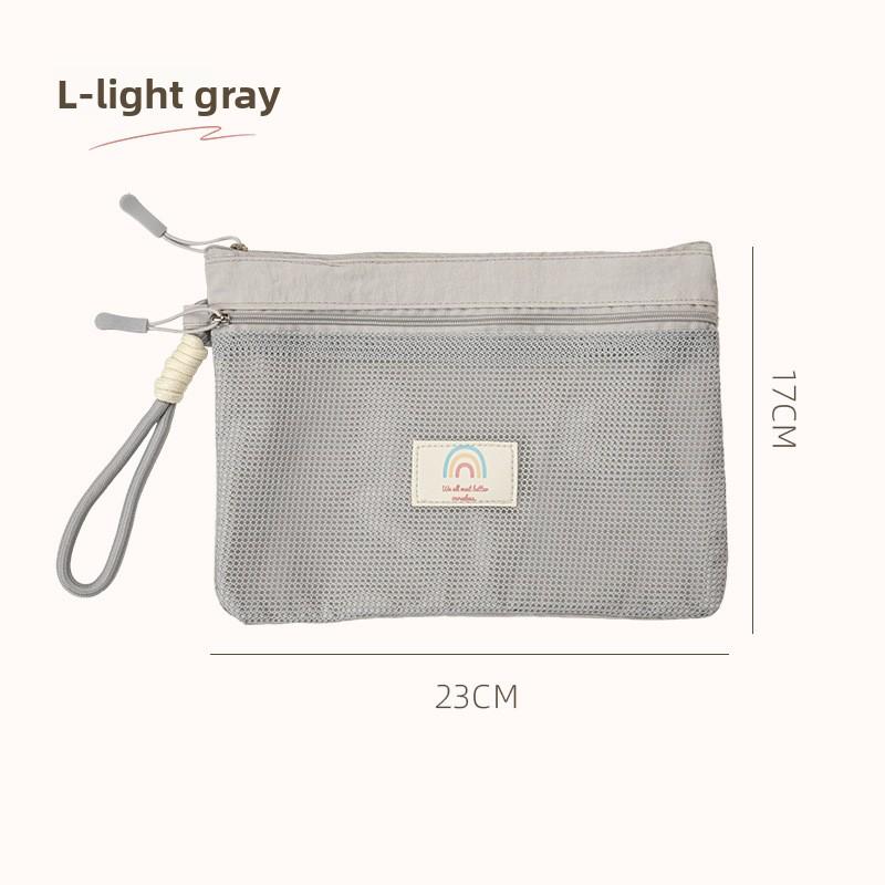 Travel Wash Makeup Storage Bag Double Zipper Storage Bag Sundries Storage Change Bag Portable Mesh ID Bag