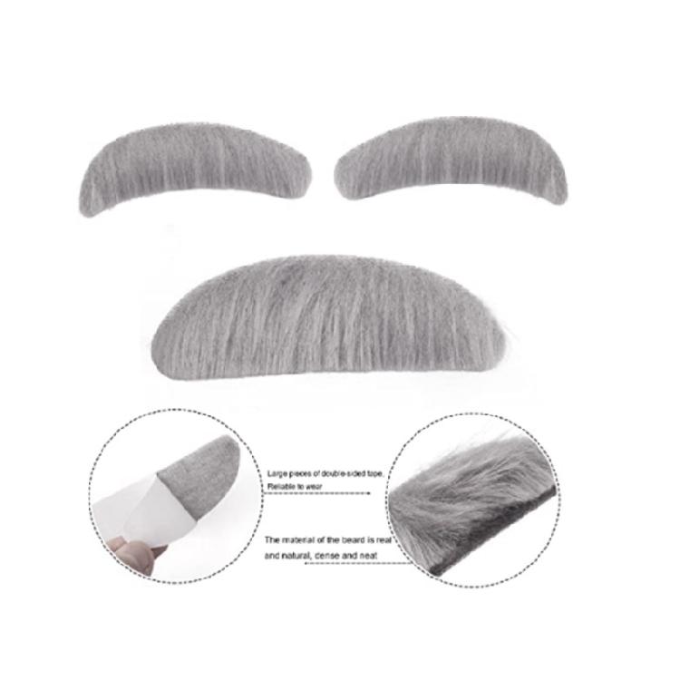 False Beard False Eyebrow Stick-on Mustache Old Man Cosplay Costume Party Prop