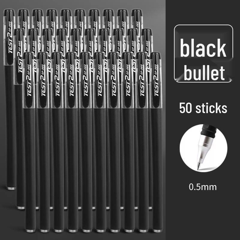 500 Neutral Exam Pens: Student 0.5mm Black Carbon Water-based Sign Pens with Refills