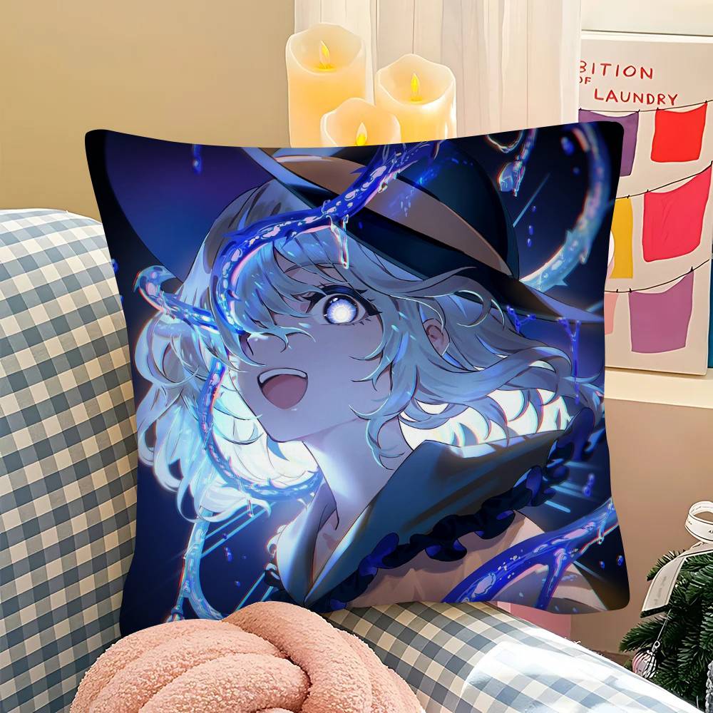 1Pc Touhou P-Project Pillow Case Fashion Square Pillowcase Bedroom Sofa Room Ins Decoration Leisure