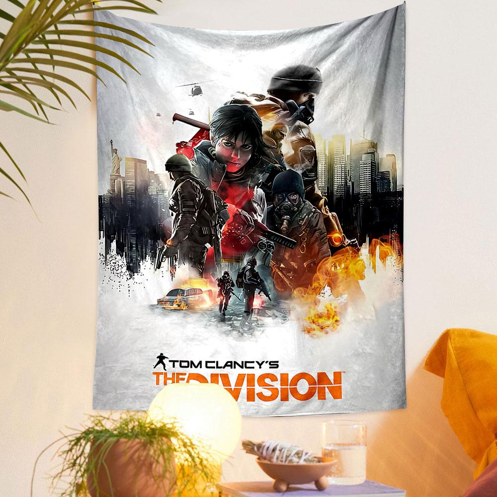 Tom Clancy's The Division Tapestry Wall Hanging, Post Apocalyptic Game Art, Gamer Wall Decor for Bedroom Living Room Man Cave