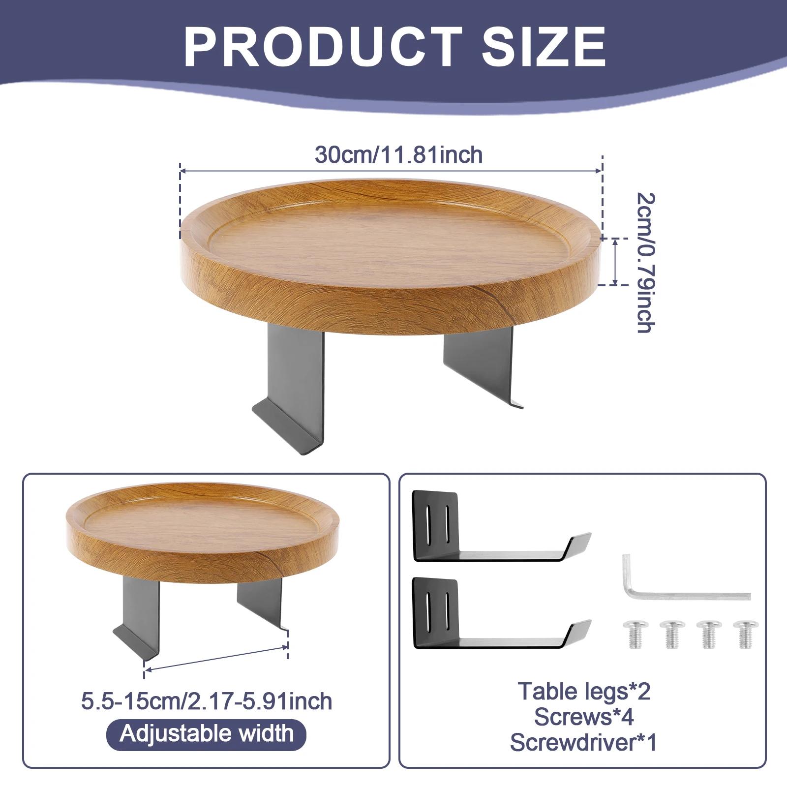 

Sofa Armrest Wood Tray 5.5-15cm Width Adjustable Couch Arm Table Multifunctional Arm Chair Table Tray for Drinks Snacks Fruit