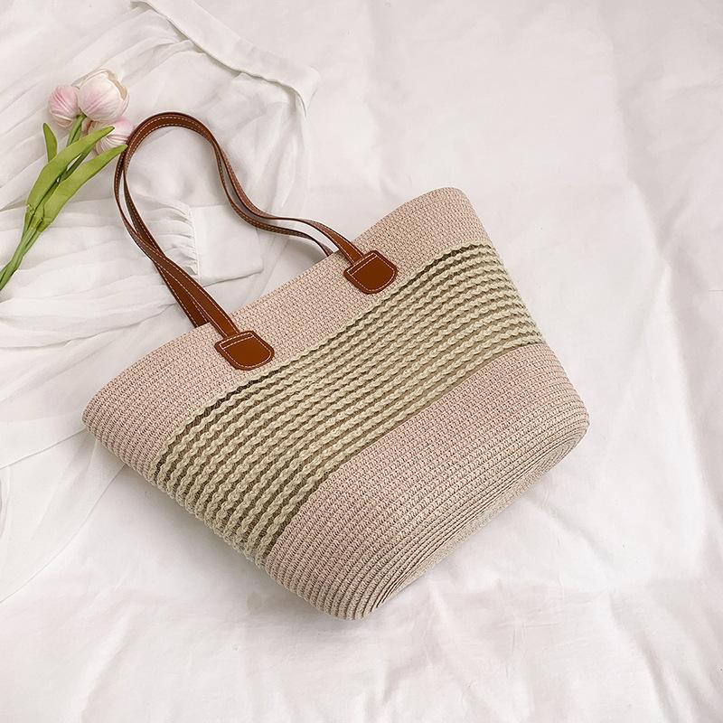 Versatile Woven Bag Women's Summer New Straw Woven Bag Fashion Beach Bag High-end Single Shoulder Tote Bag Tide