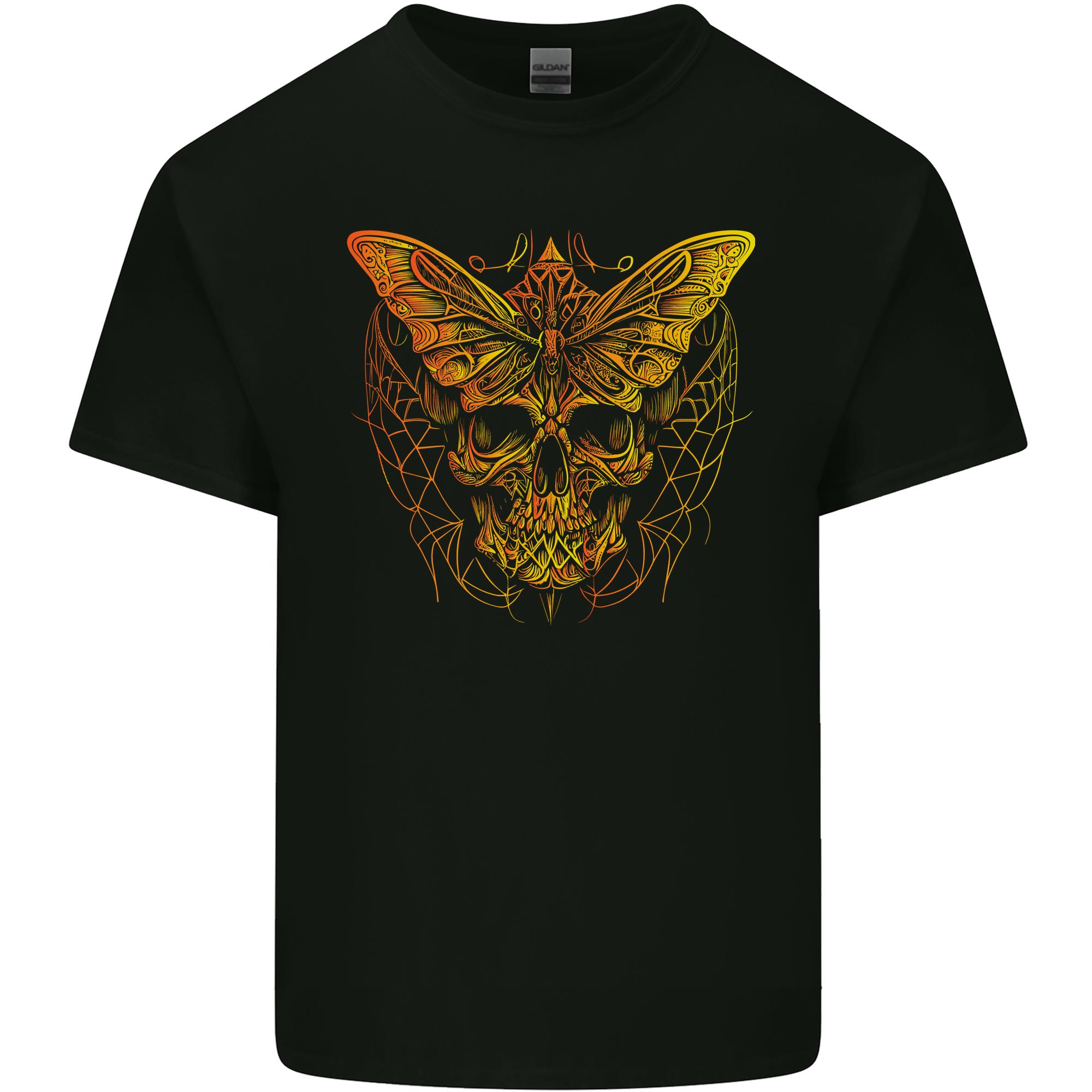 A Golden Moth Skull Unisexs Light Cotton TShirt S