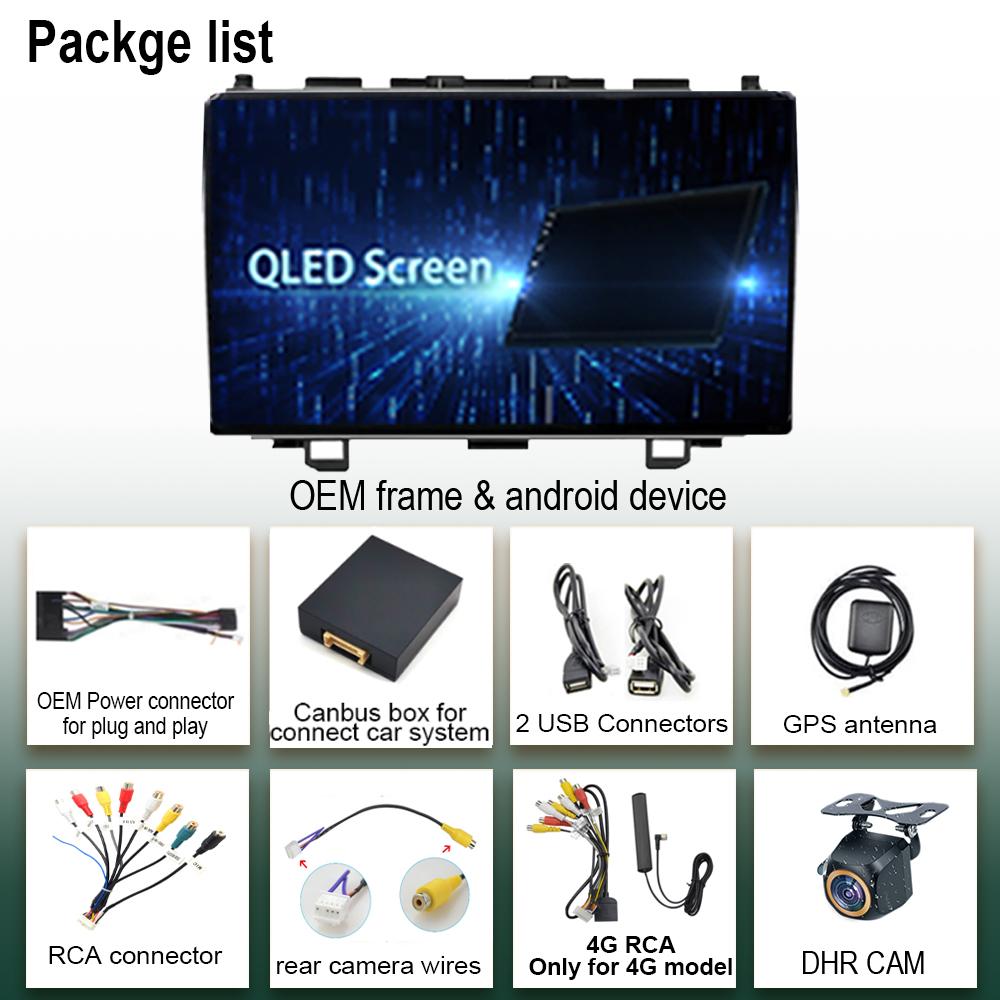 13inch Carplay Android For HONDA CR-V 3 RE CRV 2007-2011 Car Radio Video Touch QLED Screen GPS Bluetooth DSP IPS DVD WIFI BT