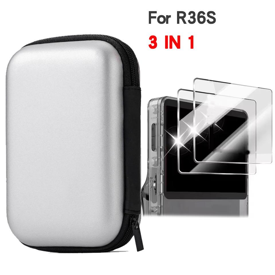 Hard EVA Shell Carrying Case Custom Fit R35S R36S Handheld Game Console Shockproof Protective Cover Organizer Pouch