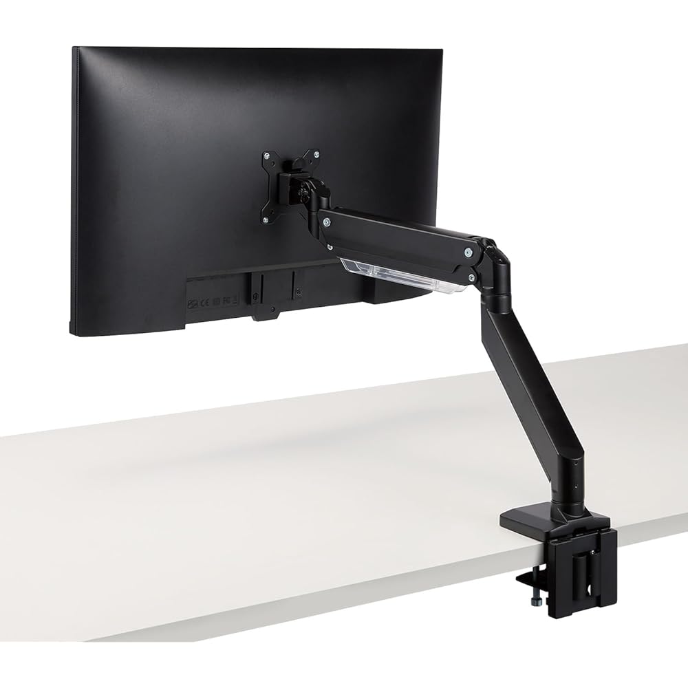 Elecom Monitor Arm Bracket Easy Installation 17-35 Inch Compatible 15kg Load Gas Spring VESA Standard Black DPA-SS09BK