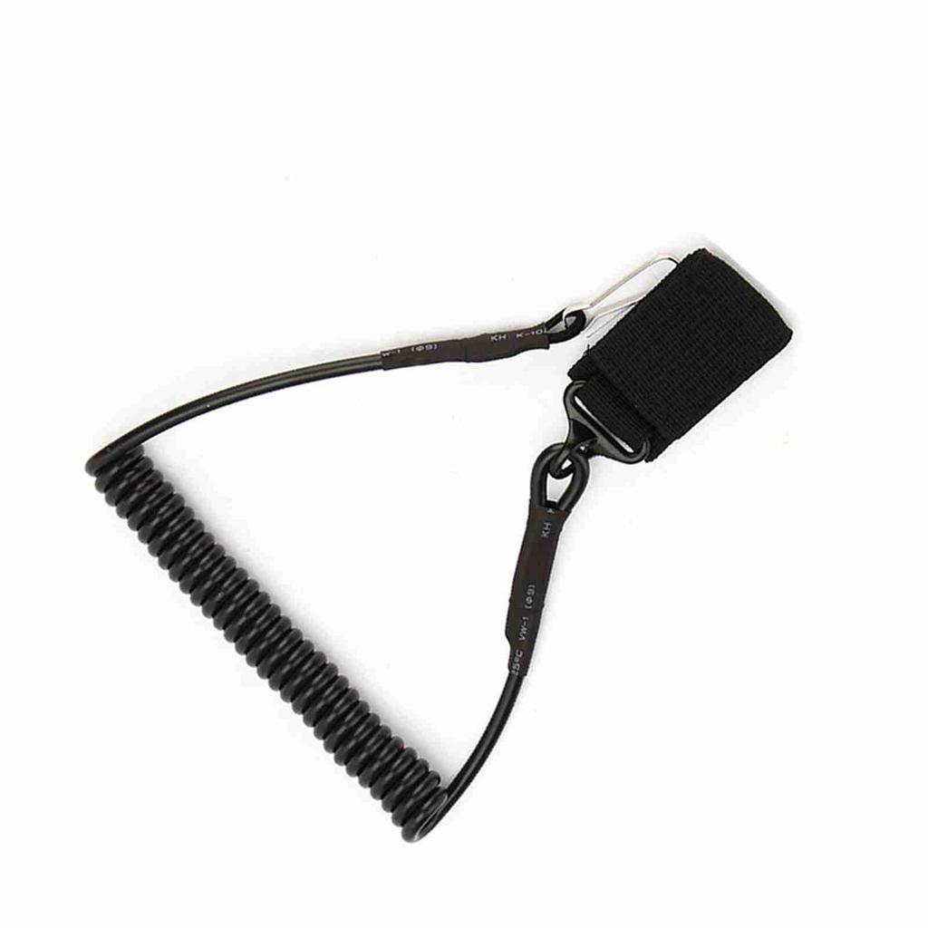 Adjustable Tactical Pistol Lanyard Sling Elastic Hand Belt Chain Secure Spring