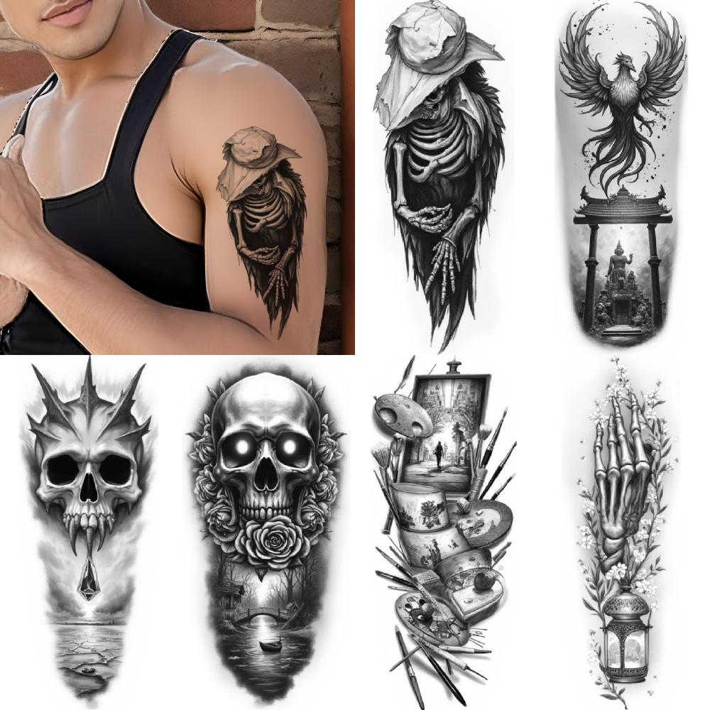 3pcs Tatuagem Temporária Tatuagens Temporárias Realistas Rosas Tatuagem de Cobra Para Mulheres Braços Coxas