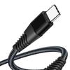 2M Nylon Braided 6A Metal Fast Charging Cable for Android, Apple, Huawei, and Type-C Devices