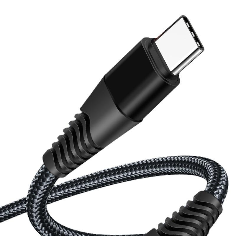 2M Nylon Braided 6A Metal Fast Charging Cable for Android, Apple, Huawei, and Type-C Devices