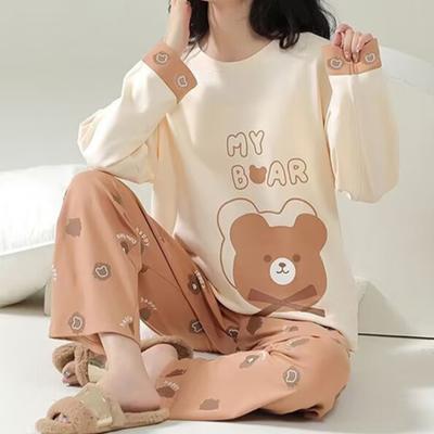 Damen Frühling Herbst Neue Cartoon Pyjamas Zweiteiler Koreanische Niedliche Lose Pijamas Home Kleidung Anzug Weibliche Casual Nachthemd Set