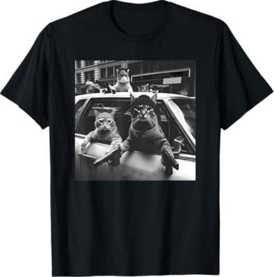 Funny Cat Gang Vintage T-Shirt