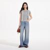 Hotwind 2026 Autumn Women's Sparkling Loose Straight-Leg Jeans
