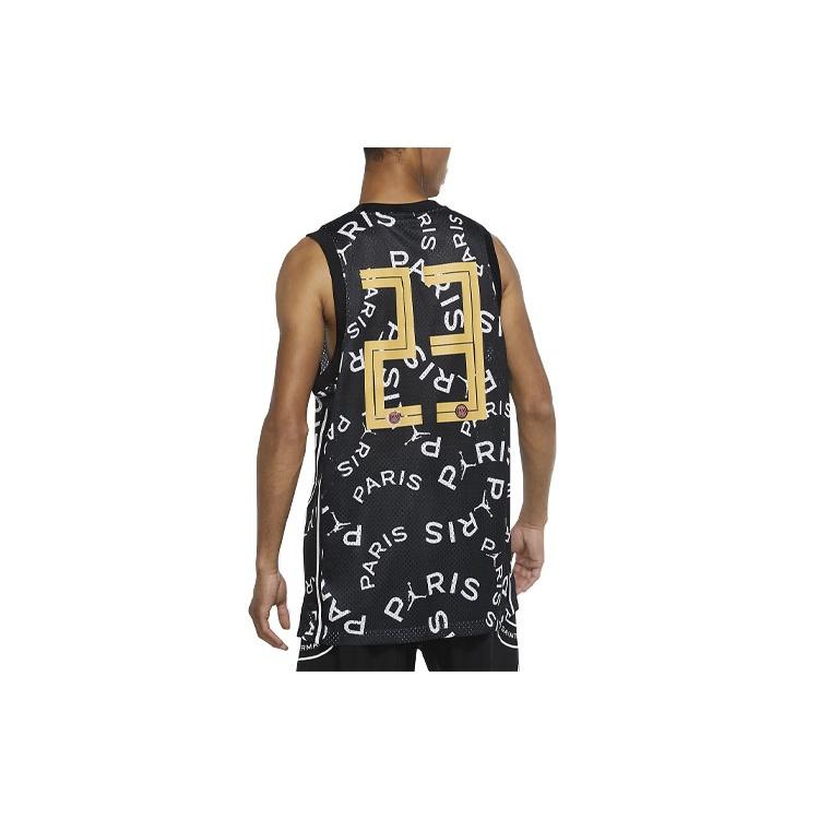 Air Jordan Paris Saint-Germain Stampa Canotte da Basket Gilet Nero Uomo CK9669-010