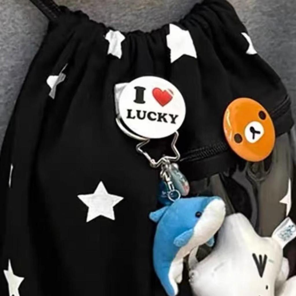 Star Print Drawstring Commuter Backpack 2025: Large Capacity, Lightweight Canvas and Transparent Ita Bag