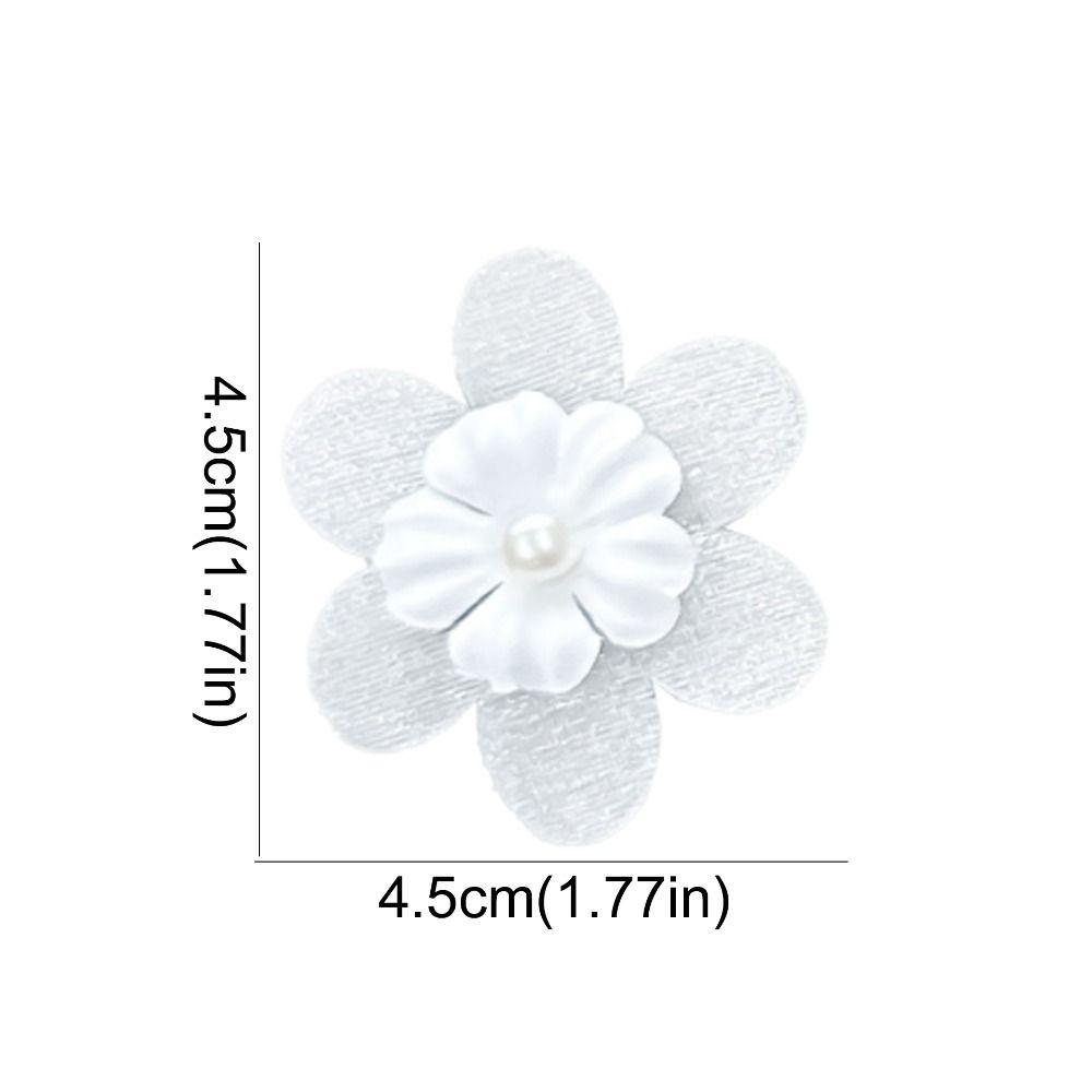 30PCS Handmade Organza Flowers Applique Pearls Clothes Patches  for Clothes Bag Hair Clips