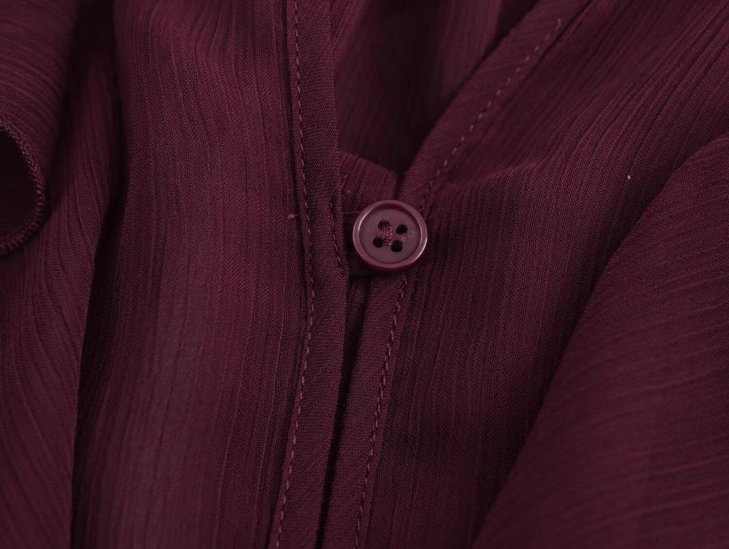 TAOP&ZA Dámska jarná/letná elegantná blúzka s V-výstrihom a dlhým rukávom s volánmi
