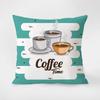 Coffee And Tea Cup Printed Throw Pillow Covers Cafe Tea Restaurant Decorative Pillowcases Sofa Cushion Covers Home Decoration