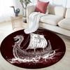 Viking Ship,Round Area Rug,Carpet Rug for Living Room Bedroom Sofa Playroom Decor,Non-slip Floor Mat