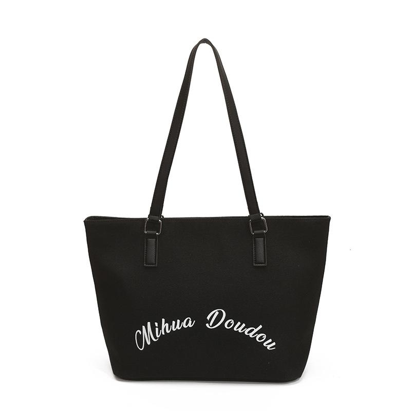 

Bag Women s New Student Large Capacity Tote Bag Shoulder Bag Versatile Letter Underarm Bag чорний