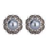 Jewelry Copper Bottom Gray-Plated Pearl Retro Brushed Set 12-10Mm
