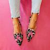 Seasonal new low-heeled pointed cow pattern fringed casual shoes