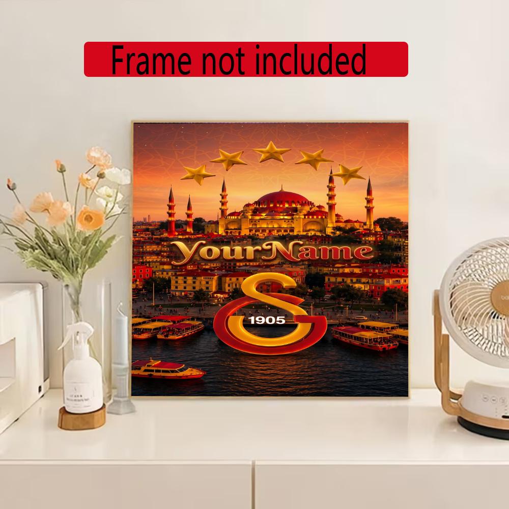 Galatasaray Personalized Name Diamond Paintings Mosaic Wall Round Diamond Art Painting Kits Embroidery Crystal Accessories Frameless