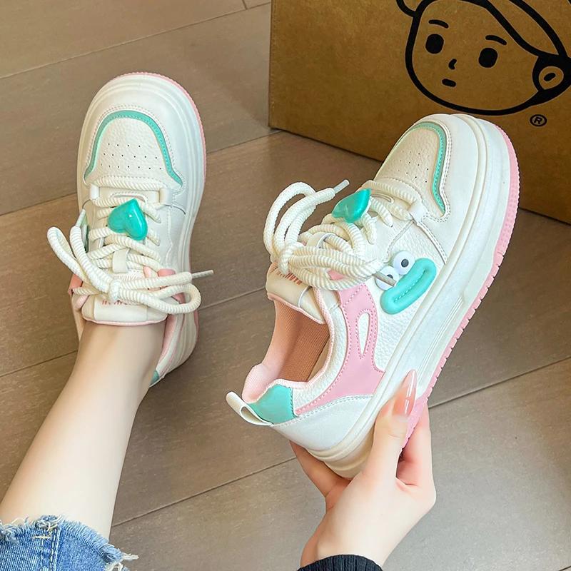 Women's Sneakers Pink Platform Sports Shoes Female Harajuku Kawaii Vulcanized Shoes Casual Cute Board Shoes Ladies Trainers