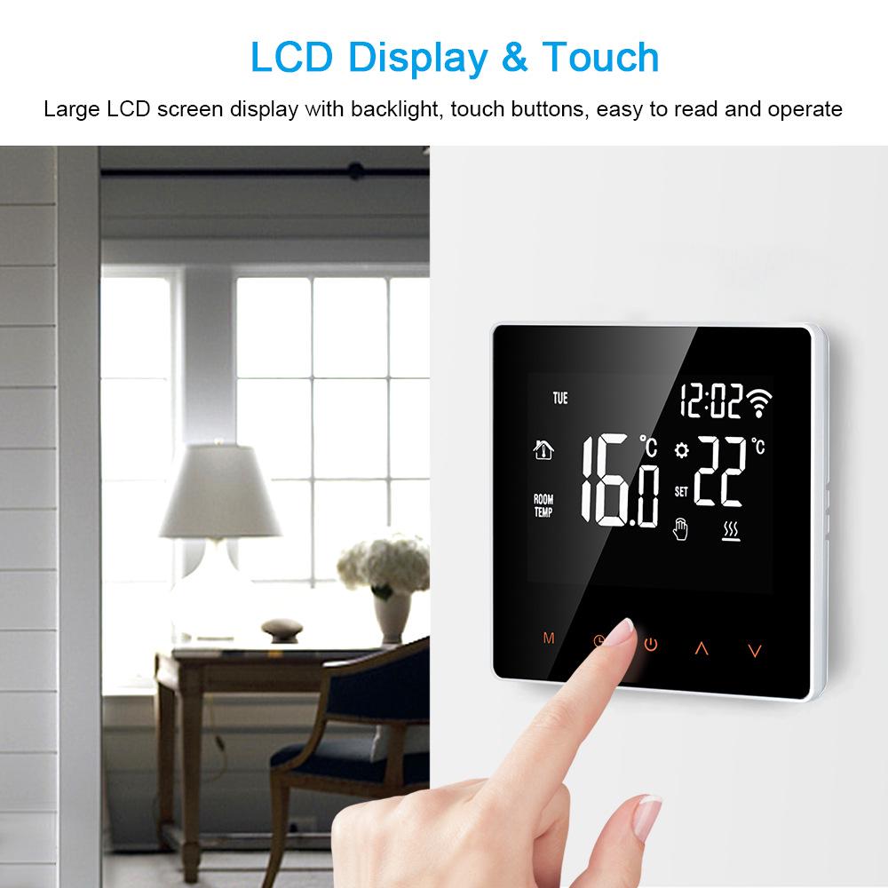 Graffiti Smart WiFi Thermostat for Floor Heating, Wall-mounted Boiler, Voice & App Control, LCD Temperature Panel