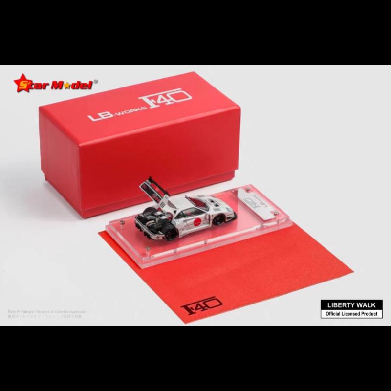 AAYO1 SM 1:64 F40 Supercar LBWK modifiziertes offenes Legierungs-Miniatur-Simulationsauto-Modell, Sammlerstück, Ausstellungsstück, echt auf Lager