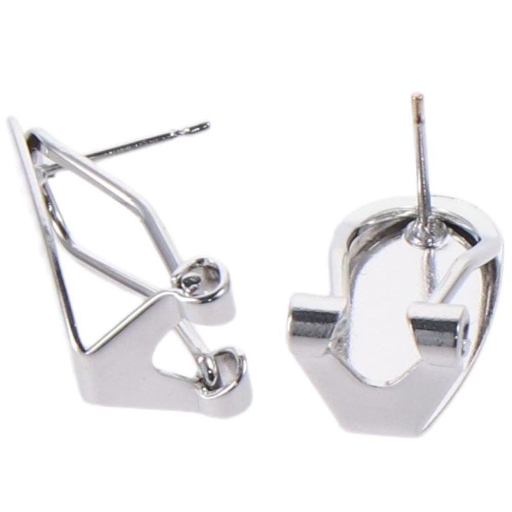 Copper Silver Fingernail Earring Silver Post for Earring Findings Crafts Silver Fingernail Earring Crafts Jewelry Accessories