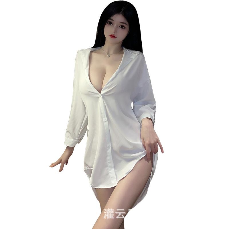 Sexy lingerie perspective passion bed seduction pure desire shirt women's sexy sultry pajamas