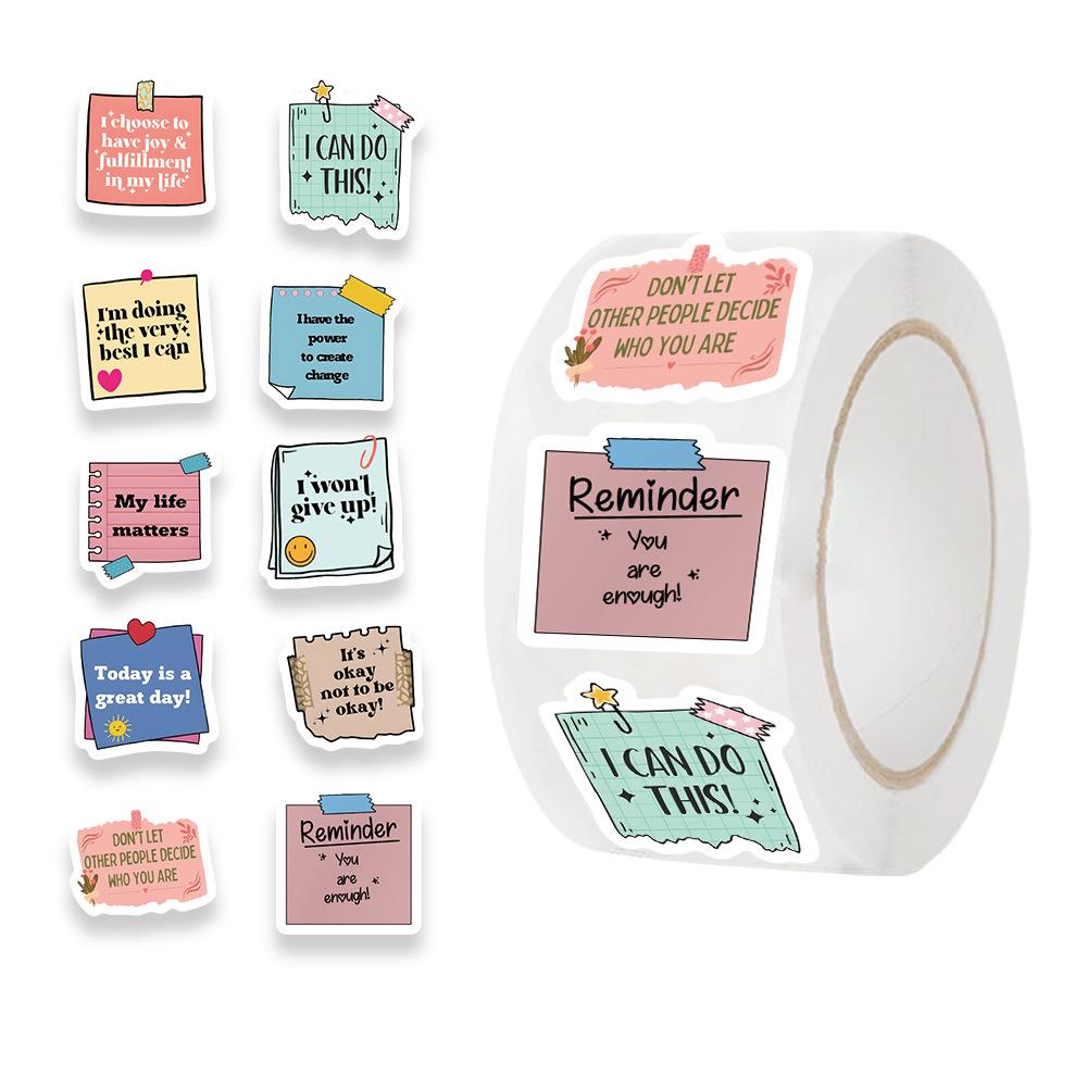 500 Pictures/roll Roll Stick Tape Self-affirmation Handbook Material Decorative Envelope Sticker Dots